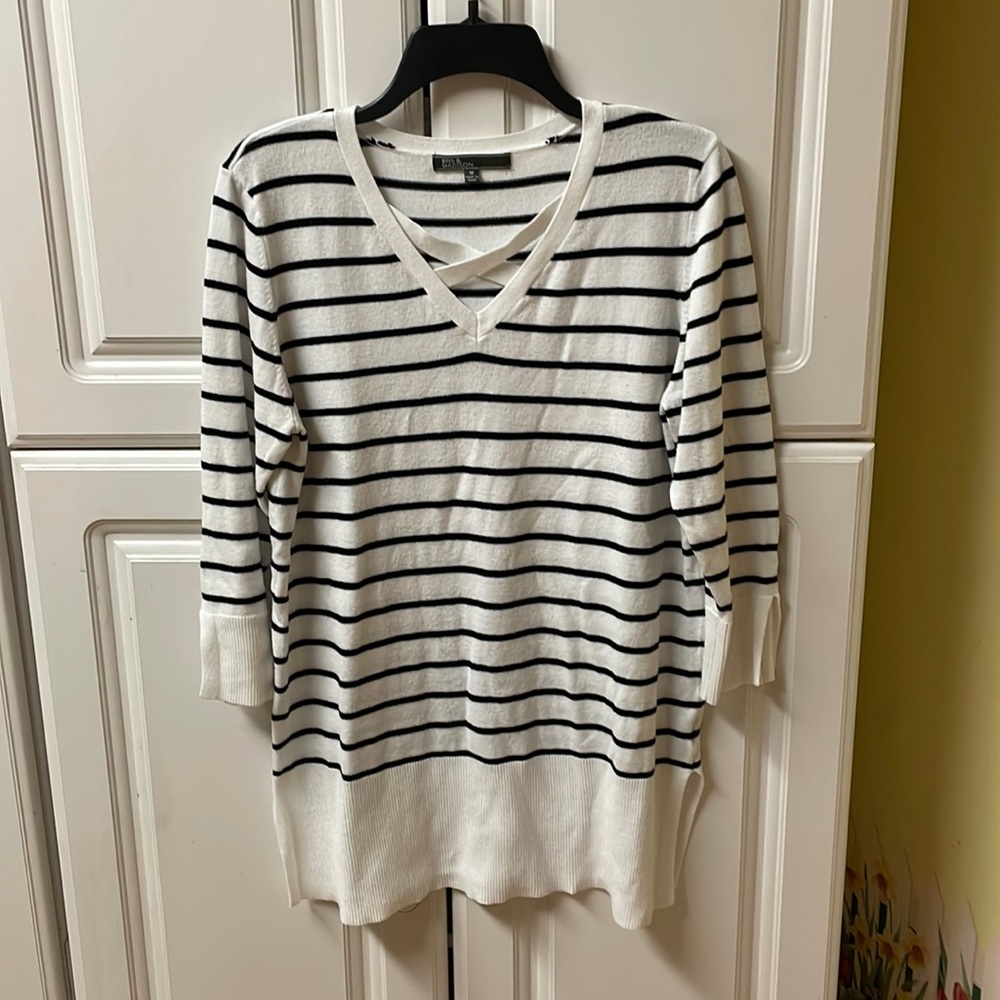 Criss Cross Striped Sweater